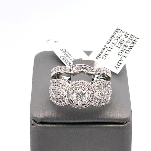 14k White Gold 2.60CT Diamond Engagement Ring Set, Size 7.25, 11.3g S16177
