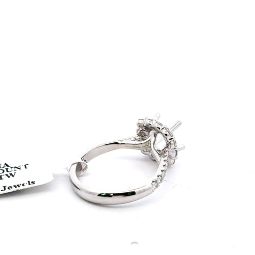 Platinum 1.00CT Diamond Halo Engagement Ring Mounting, 7.4gm, Size 6.5, S16188