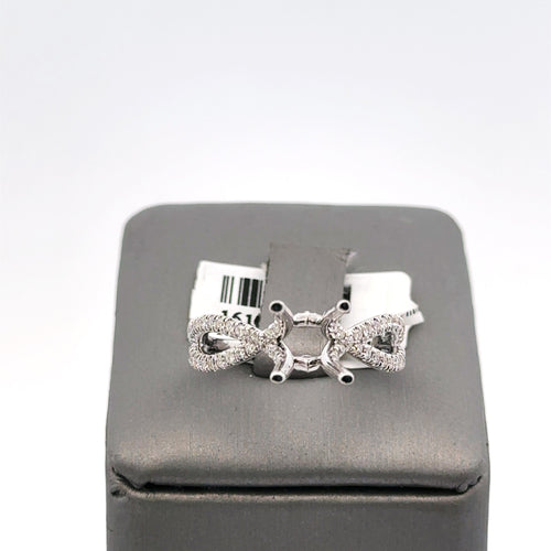 14k White Gold 0.60CT Diamond Engagement Ring Mounting, 3.4gm, Size 6.75, S16189