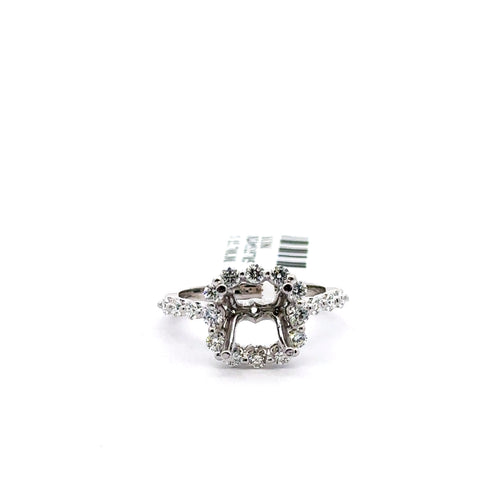 Platinum 1.10CT Diamond Halo Engagement Ring Mounting, 7.2gm, Size 7, S16186