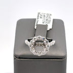 Platinum 1.30CT Diamond Halo Engagement Ring Mounting, 7.2gm, Size 6.50, S16184