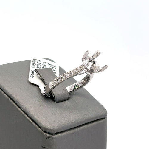Platinum 0.35CT Diamond Engagement Ring Mounting, 6.2gm, Size 6.5, S16187
