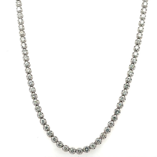 14k White Gold 6.00Ct Diamond Tennis Bolo adjustable Necklace, 27.7g,  S108060