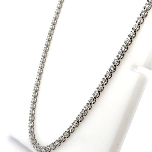 14k White Gold 6.00Ct Diamond Tennis Bolo adjustable Necklace, 27.7g,  S108060