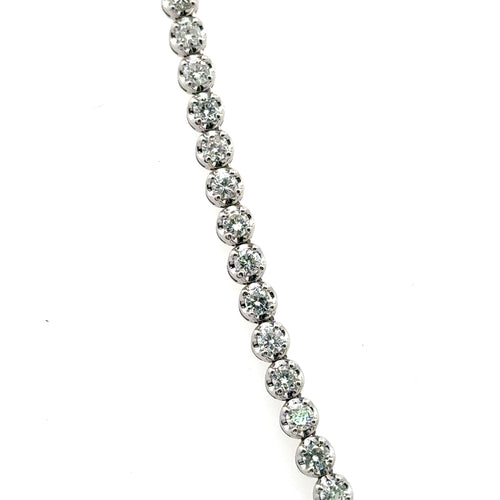 14k White Gold 6.00Ct Diamond Tennis Bolo adjustable Necklace, 27.7g,  S108060