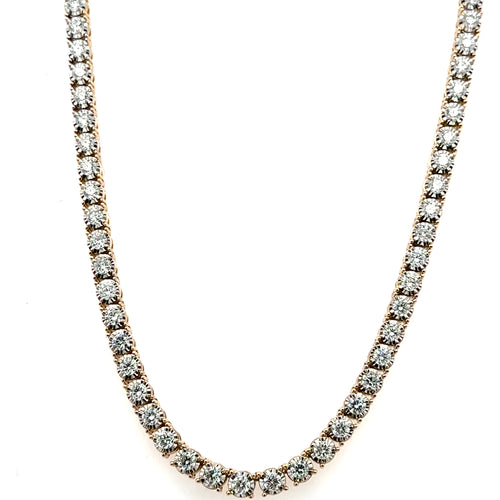 14k Yellow Gold 9.35Ct Diamond Tennis Bolo adjustable Necklace, 32.5g,  S108064
