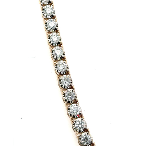 14k Yellow Gold 9.35Ct Diamond Tennis Bolo adjustable Necklace, 32.5g,  S108064