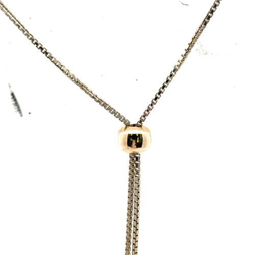 14k Yellow Gold 9.35Ct Diamond Tennis Bolo adjustable Necklace, 32.5g,  S108064