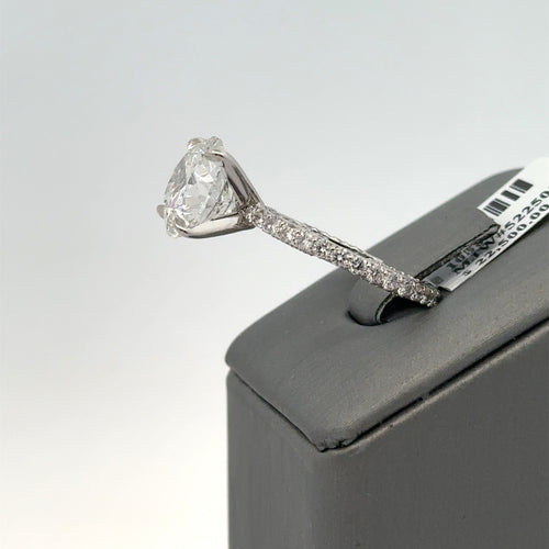 14K White Gold 5.02CT Round Cut Lab Diamond Engagement Ring, Size 6,  S108090