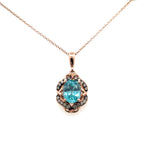 LeVian 14k Rose Gold  & Black Rhodium Ruby & Diamond Pendant, necklace S108106