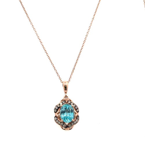 LeVian 14k Rose Gold  & Black Rhodium Ruby & Diamond Pendant, necklace S108106