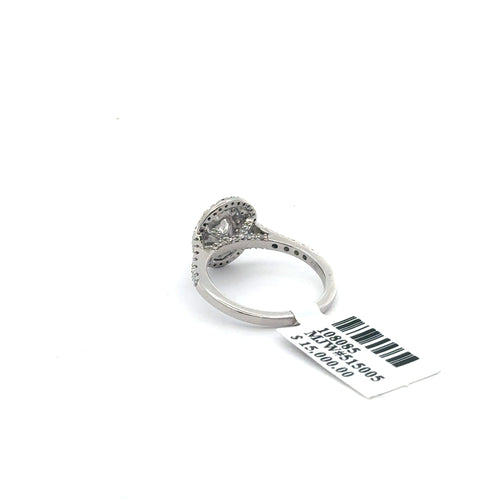 14k White Gold 1.00 CTW Diamond Halo Engagement Ring, Size 5.75 3.3gm, S108085