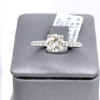 14K White Gold 1.25 CT Diamond Engagement Ring, 2.8gm, Size 7