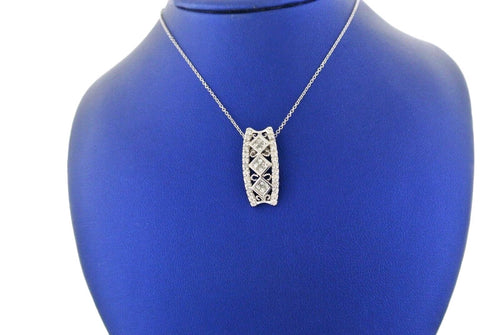 14k White Gold 0.75 CT Princess Diamond Ladies Pendant, 4.3gm, 16-18", S104915