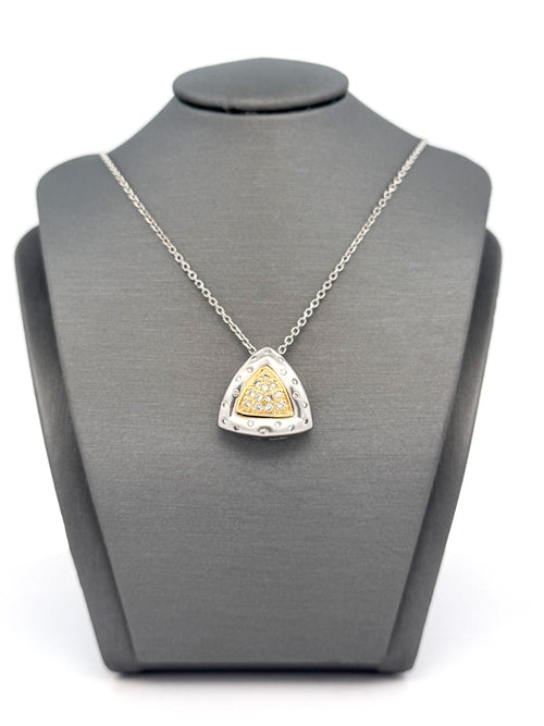 14k WYG 0.25 CT Diamond Ladies Pendant Necklace, 9.1g, S108791