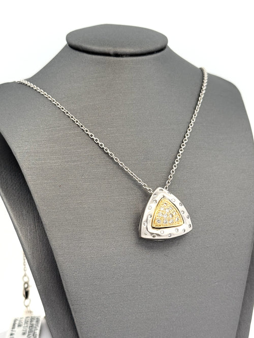 14k WYG 0.25 CT Diamond Ladies Pendant Necklace, 9.1g, S108791