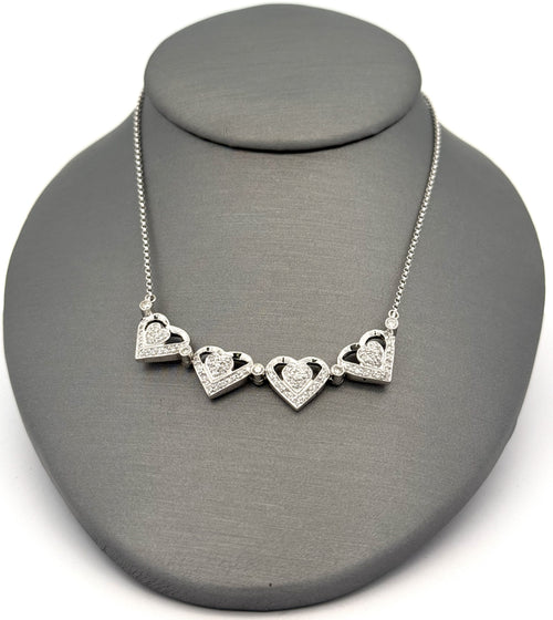 14k WYG 0.25 CT Diamond Ladies Foalding Heart Pendant Necklace, 6.5g, S108789