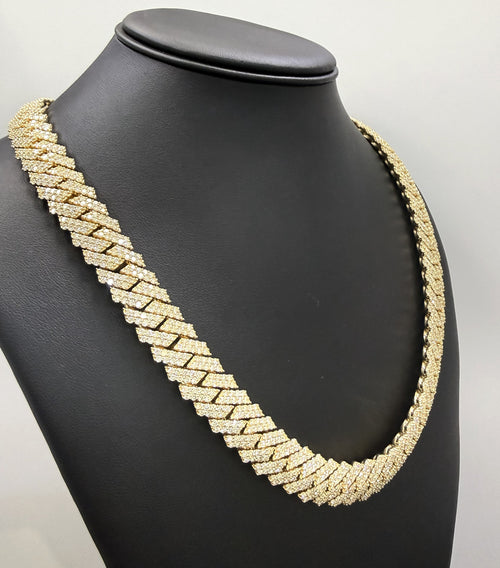 14k Yellow Gold 34.32 CT Diamond Cuban Link Chain 279.4g, S108795