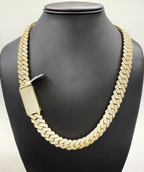 14k Yellow Gold 34.32 CT Diamond Cuban Link Chain 279.4g, S108795