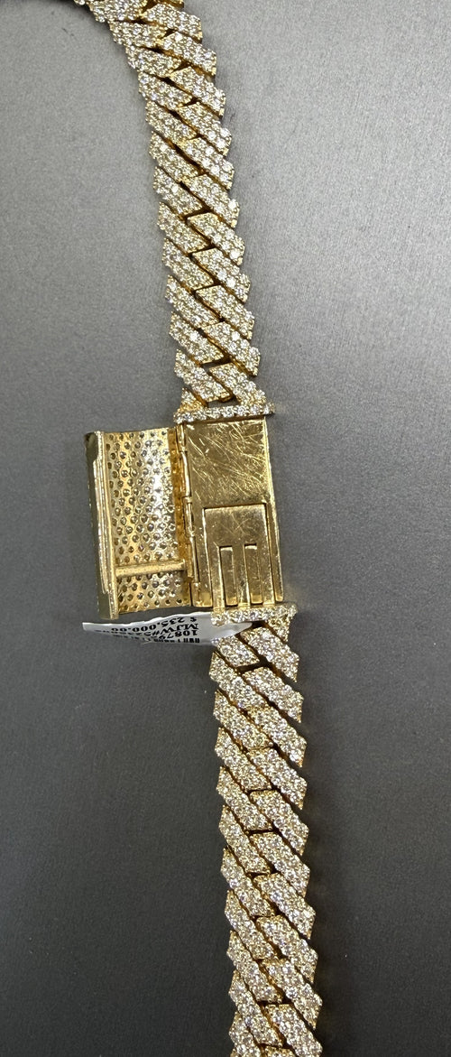 14k Yellow Gold 34.32 CT Diamond Cuban Link Chain 279.4g, S108795