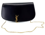 Saint Laurent Voltaire YSL Monogram Wallet on Chain in Grained Leather
