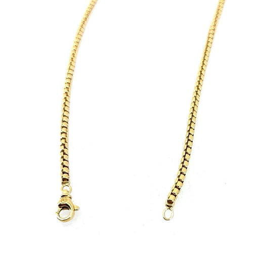 David Yurman Men's Box Chain Necklace 18K Gold, 22", S108803 (Pre-owned)