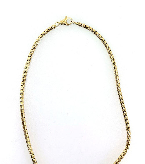 David Yurman Men's Box Chain Necklace 18K Gold, 22", S108803 (Pre-owned)