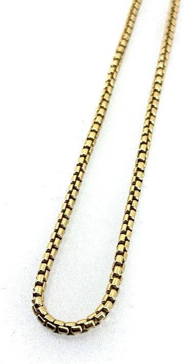 David Yurman Men's Box Chain Necklace 18K Gold, 22", S108803 (Pre-owned)