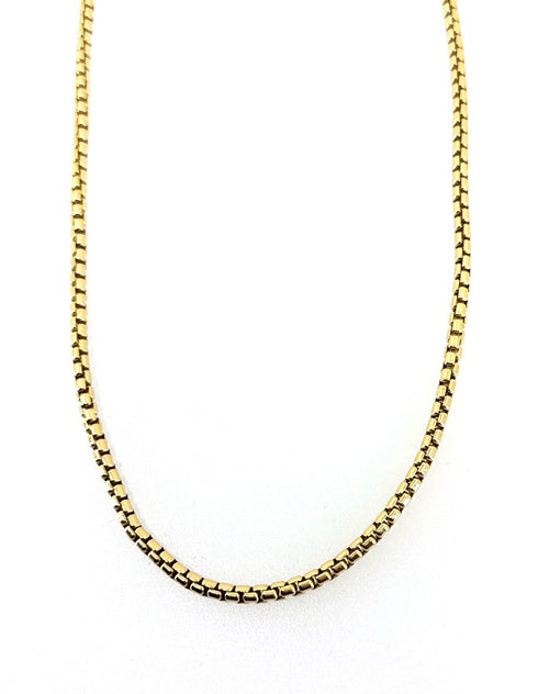 David Yurman Men's Box Chain Necklace 18K Gold, 22", S108803 (Pre-owned)