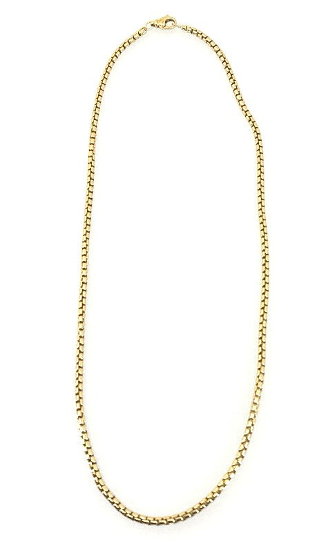 David Yurman Men's Box Chain Necklace 18K Gold, 22", S108803 (Pre-owned)