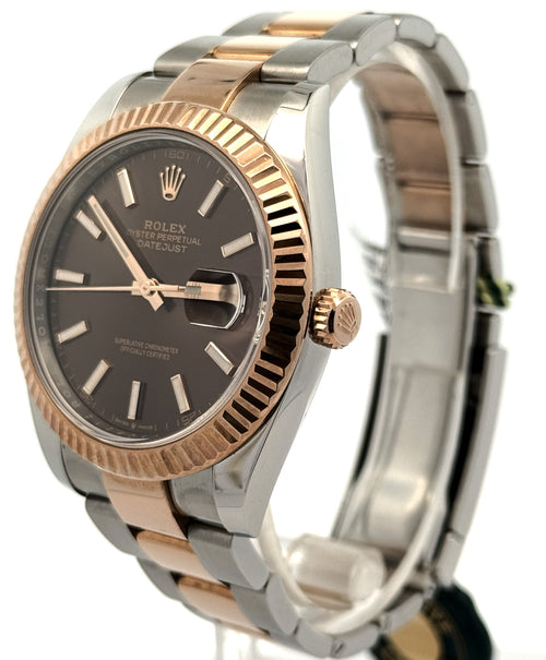 Pre-Owned Rolex Datejust 41mm 2 tone 18k Rose Gold Watch 126331, S107112