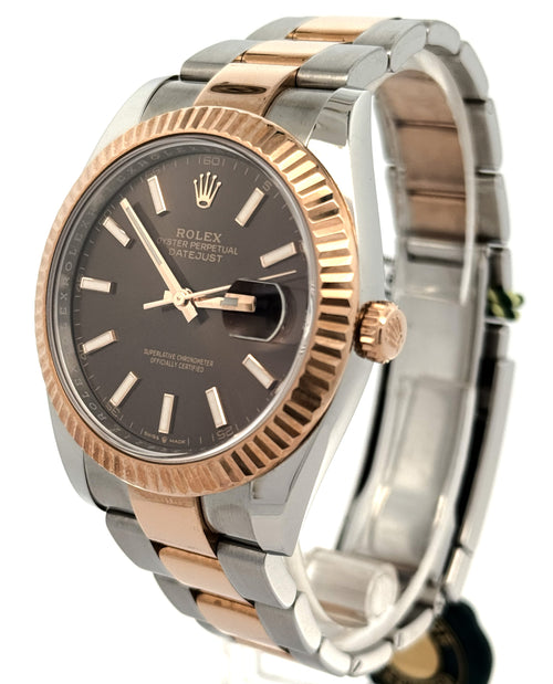 Pre-Owned Rolex Datejust 41mm 2 tone 18k Rose Gold Watch 126331, S107112