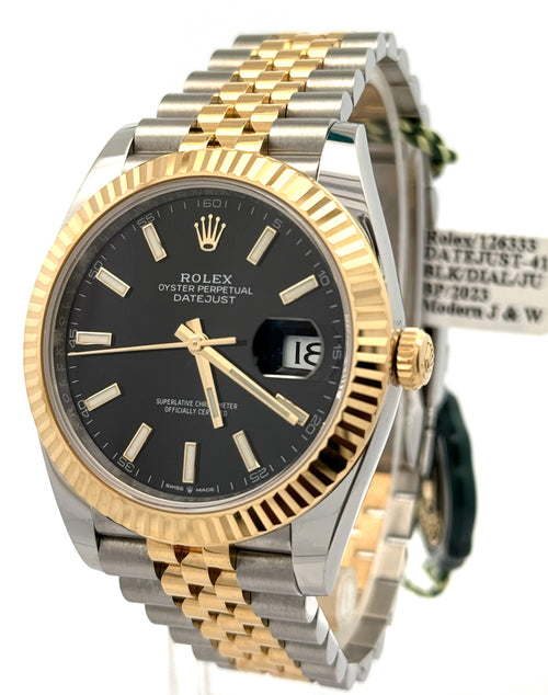 Pre-Owned Rolex Datejust 41mm 2 tone 18k Yellow Gold Watch 126333, Fluted Bezel, S108663