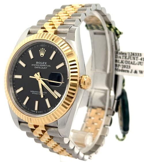 Pre-Owned Rolex Datejust 41mm 2 tone 18k Yellow Gold Watch 126333, Fluted Bezel, S108663