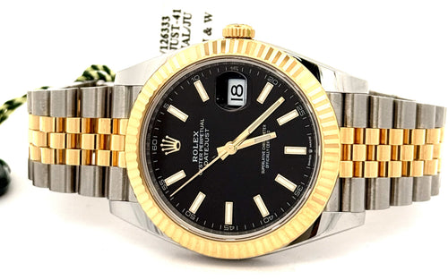Pre-Owned Rolex Datejust 41mm 2 tone 18k Yellow Gold Watch 126333, Fluted Bezel, S108663