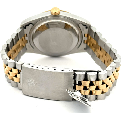 Pre-owned Rolex Datejust 36mm Black Dial - 16233- Yellow Gold/Steel, S108445