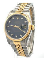 Pre-owned Rolex Datejust 36mm Blue Dial - 16233- Yellow Gold/Steel, S108464
