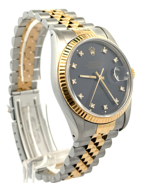 Pre-owned Rolex Datejust 36mm Blue Dial - 16233- Yellow Gold/Steel, S108464