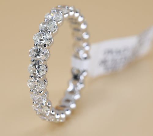 14k White Gold 2.25 CT Diamond Ladies Eternity Band, 3.4g, Size , S107445