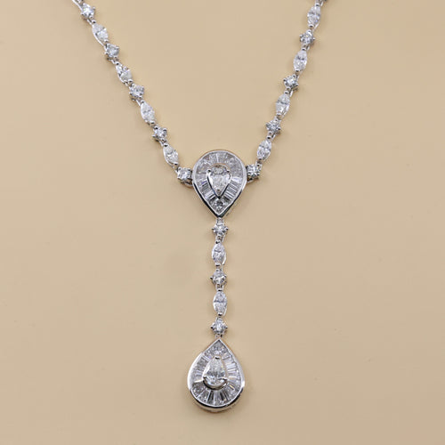 18k White Gold 6.42 Ct Diamond Ladies Necklace, 28.56gm, S108797