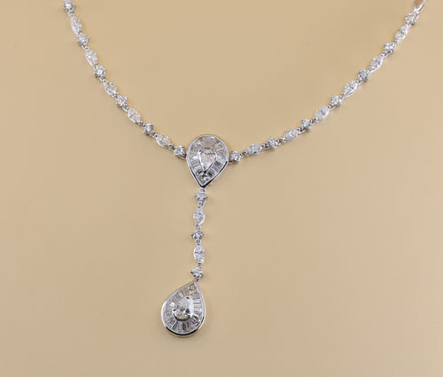 18k White Gold 6.42 Ct Diamond Ladies Necklace, 28.56gm, S108797