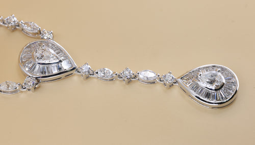 18k White Gold 6.42 Ct Diamond Ladies Necklace, 28.56gm, S108797