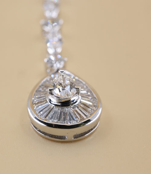 18k White Gold 6.42 Ct Diamond Ladies Necklace, 28.56gm, S108797