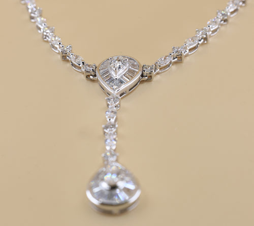 18k White Gold 6.42 Ct Diamond Ladies Necklace, 28.56gm, S108797