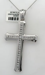 Men's 14k White Gold 2.00 CT Diamond Cross, 22.6gm,S108382