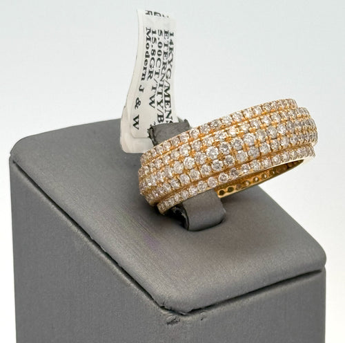 14k Yellow Gold 5.00 CT Diamond Men's Wedding Band, 15.8g, Size 11.25. S108114