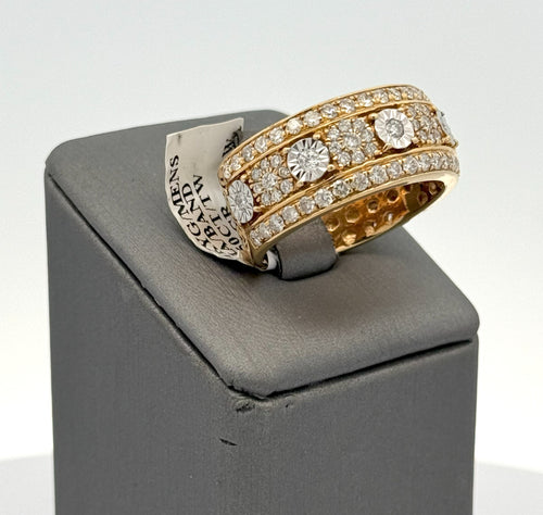 14k White Gold 1.50 CT Diamond Men's Wedding Band, 12.4g, Size 11, S104754