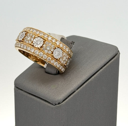 14k White Gold 1.50 CT Diamond Men's Wedding Band, 12.4g, Size 11, S104754