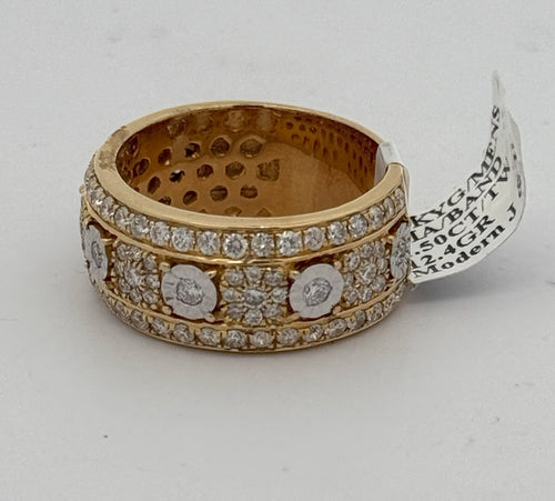 14k White Gold 1.50 CT Diamond Men's Wedding Band, 12.4g, Size 11, S104754