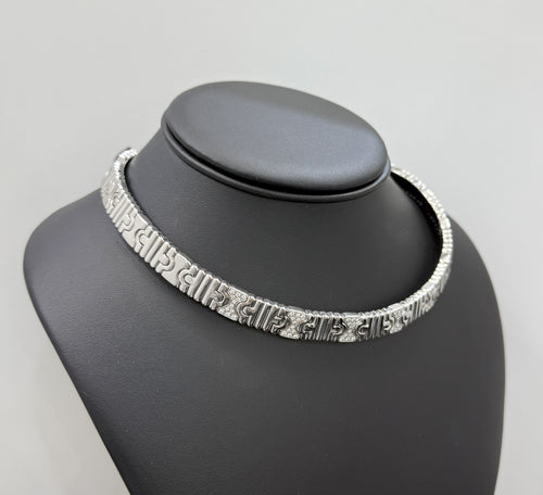 Vintage 18K White Gold Bulgari Parentesi Necklace, 137.7gm, 16 Inches (Pre-owned)